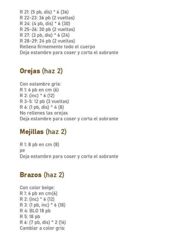 Patrón gratis de hipopótamo amigurumi tierno en gris y beige