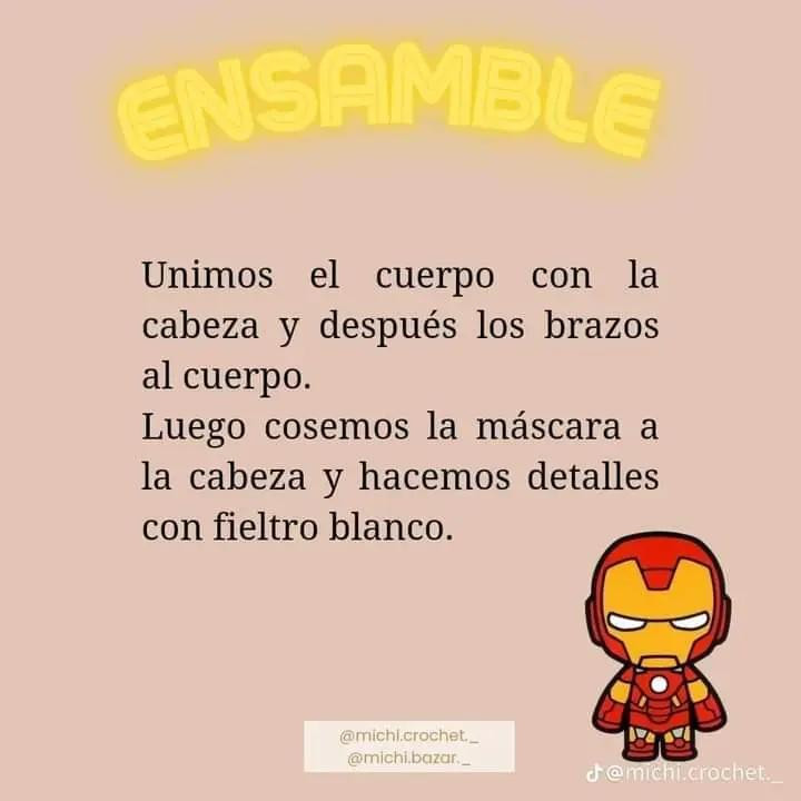 Patrón gratis de Iron Man amigurumi tejido a crochet