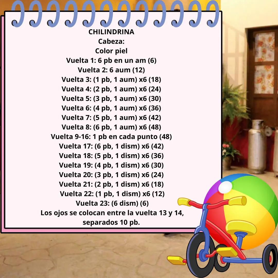 Patrón gratis de la Chilindrina: Tutorial paso a paso para hacer amigurumi con gafas, vestido verde y coletas