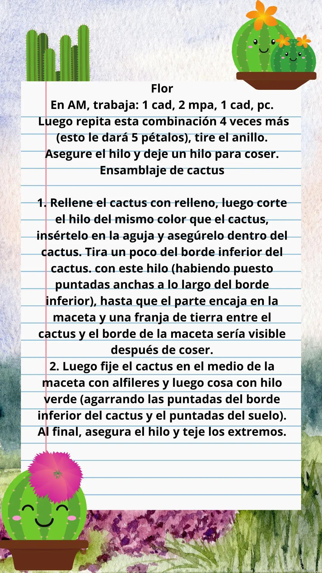 Patrón Gratis de Llavero Cactus Amigurumi con Maceta