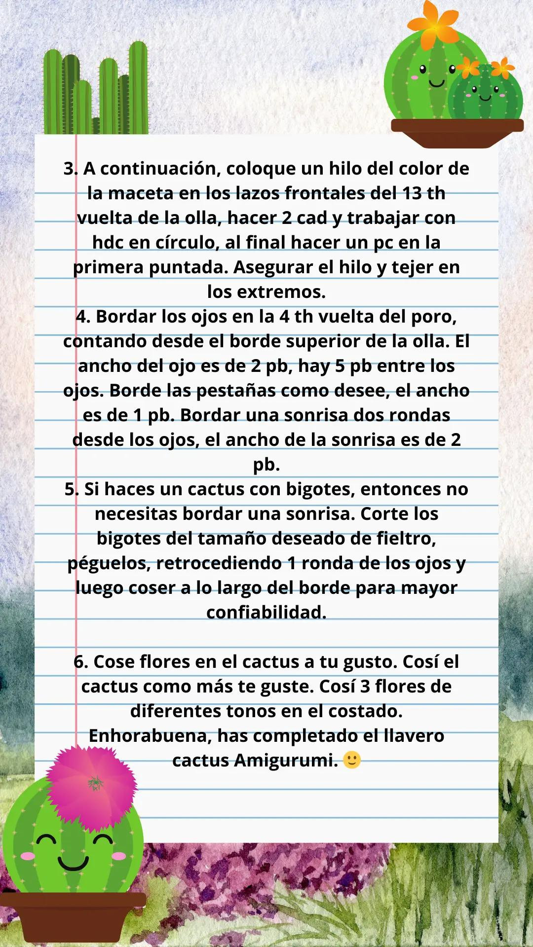 Patrón Gratis de Llavero Cactus Amigurumi con Maceta