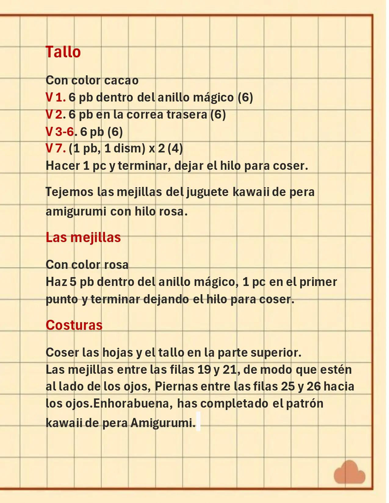 Patron gratis de llavero de pera kawaii amigurumi en crochet