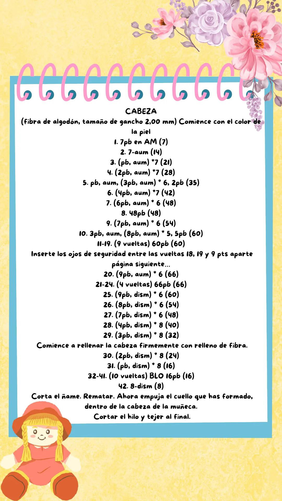 Patrón gratis de muñeca amigurumi con vestido amarillo y conejo