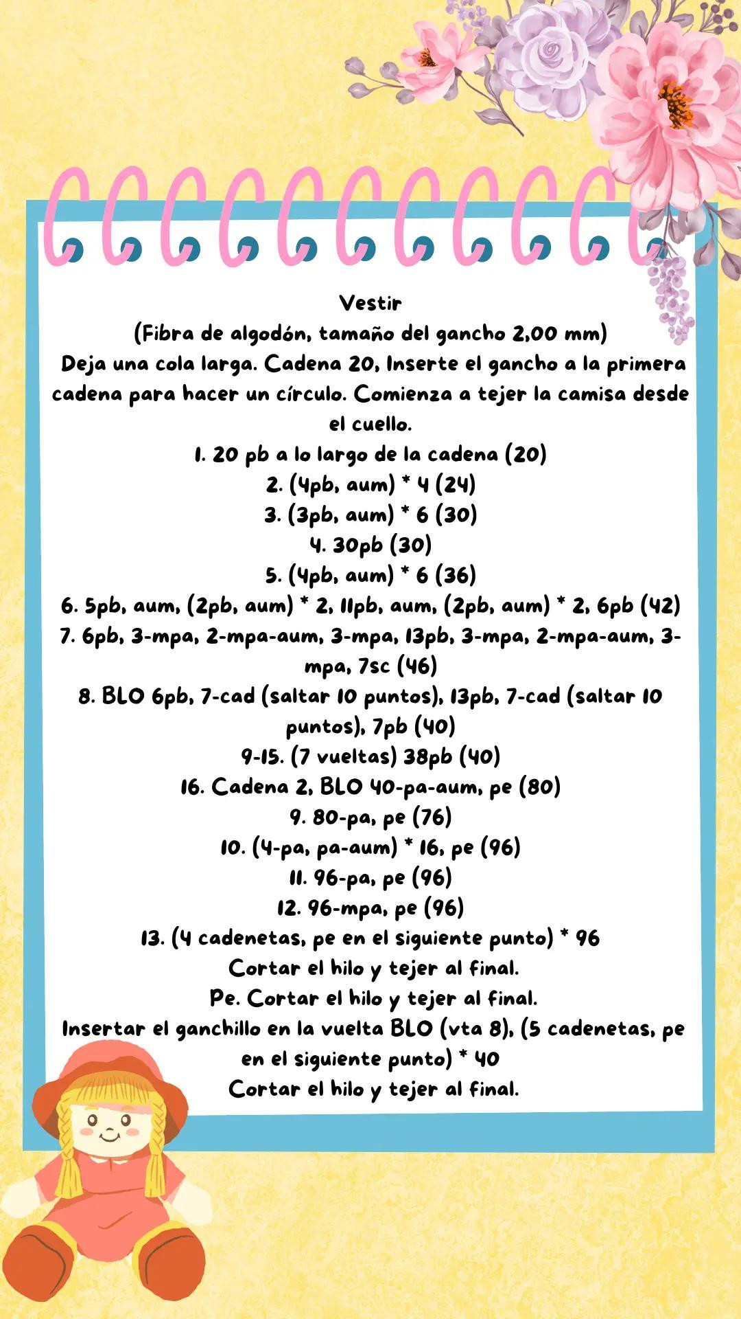 Patrón gratis de muñeca amigurumi con vestido amarillo y conejo