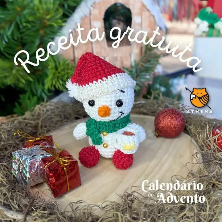 Patrón gratis de muñeco de nieve amigurumi navideño