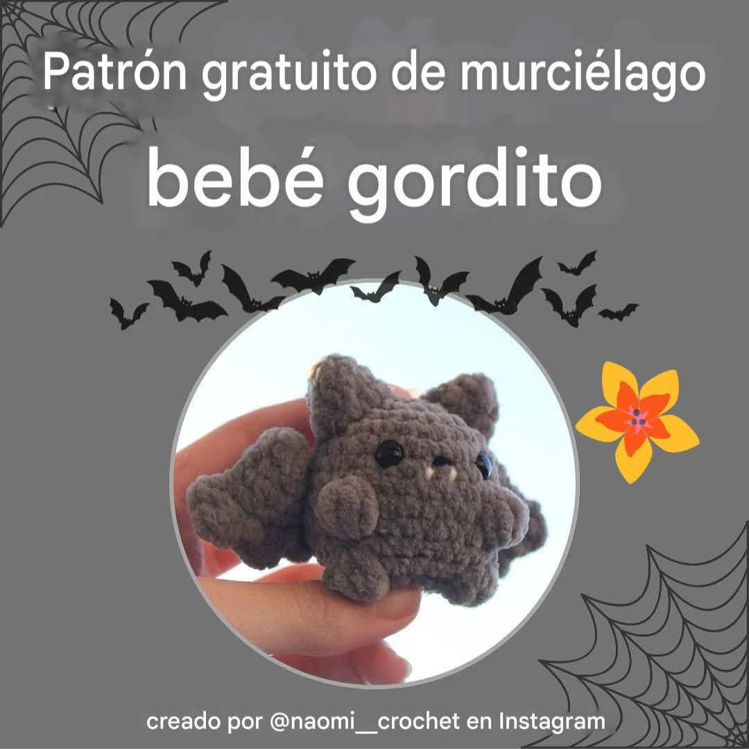 Patrón gratis de murciélago bebé gordito amigurumi