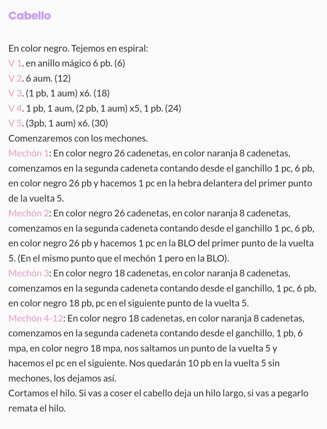 Patrón gratis de Nezuko amigurumi con kimono rosa y flecos naranjas