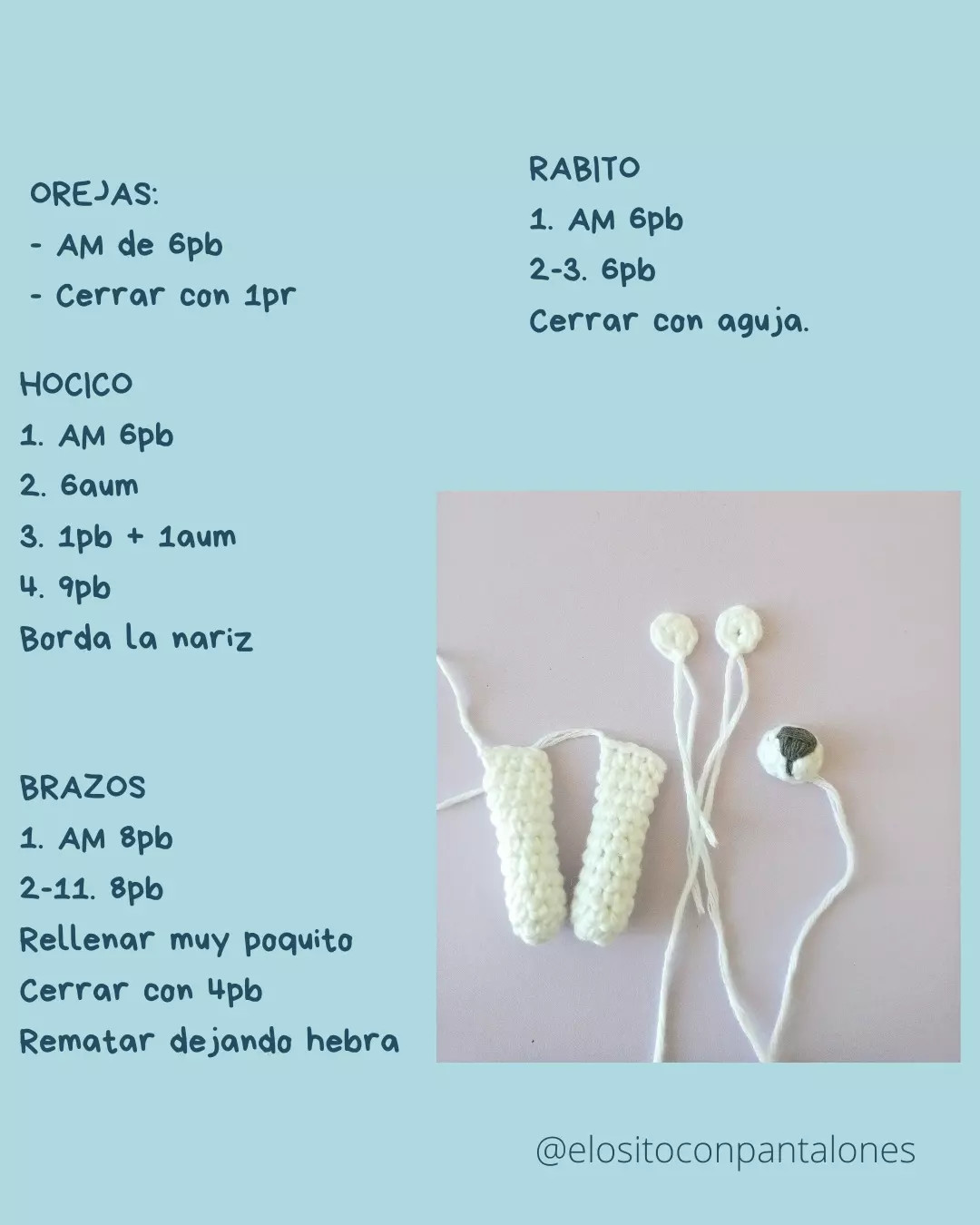 Patrón gratis de Osito Polar (Gris y Blanco) con copos de nieve bordados - Amigurumi