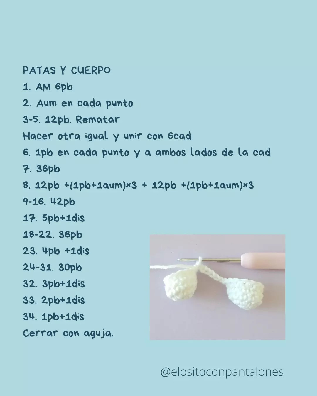 Patrón gratis de Osito Polar (Gris y Blanco) con copos de nieve bordados - Amigurumi