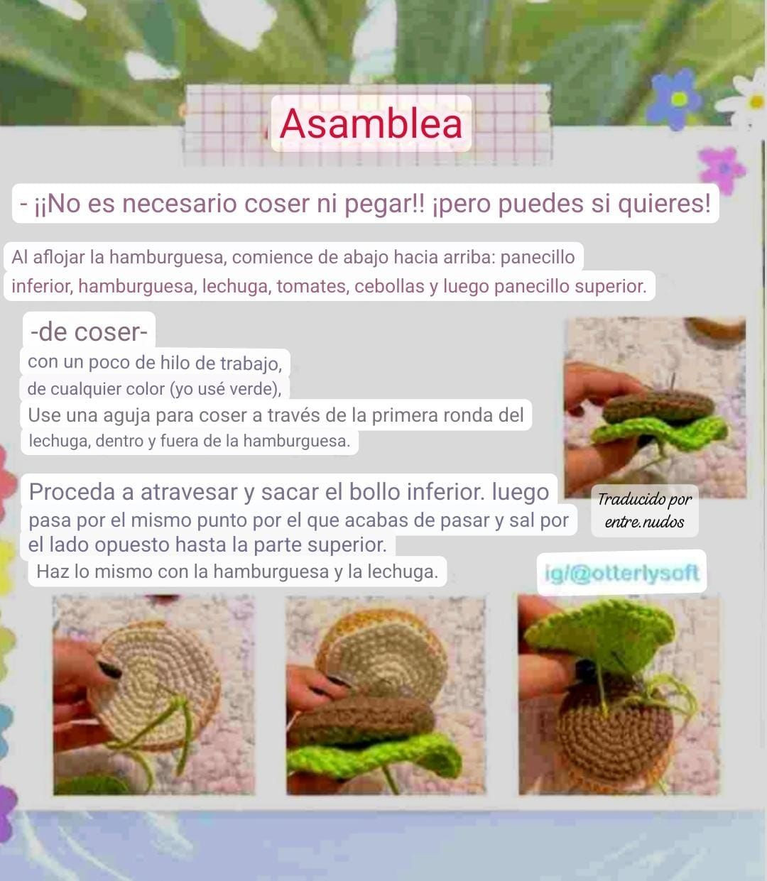 Patrón gratis de oso amigurumi con forma de hamburguesa