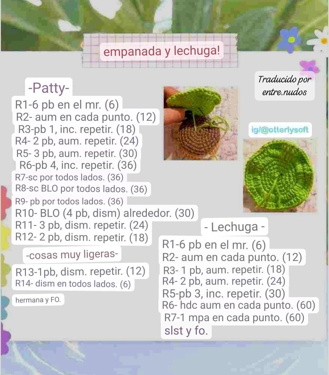 Patrón gratis de oso amigurumi con forma de hamburguesa