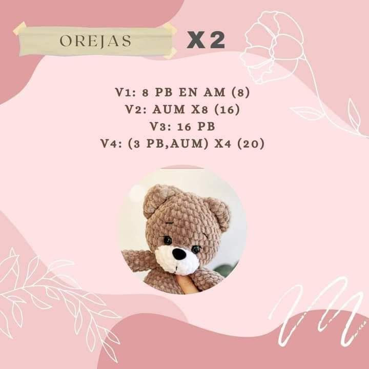 Patrón gratis de oso amigurumi con instrucciones paso a paso