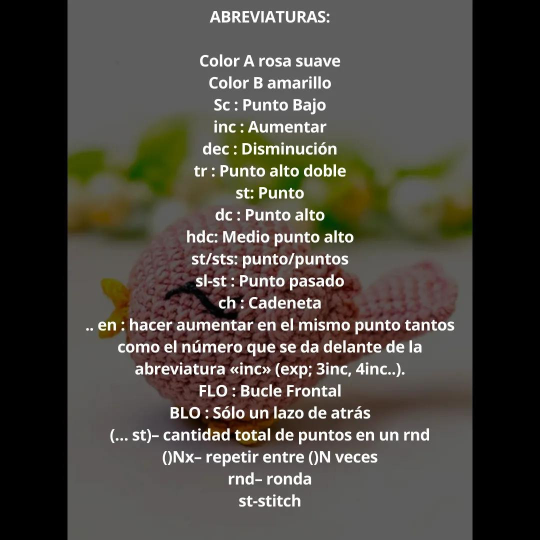 Patrón gratis de pájaro en amigurumi rosa y amarillo