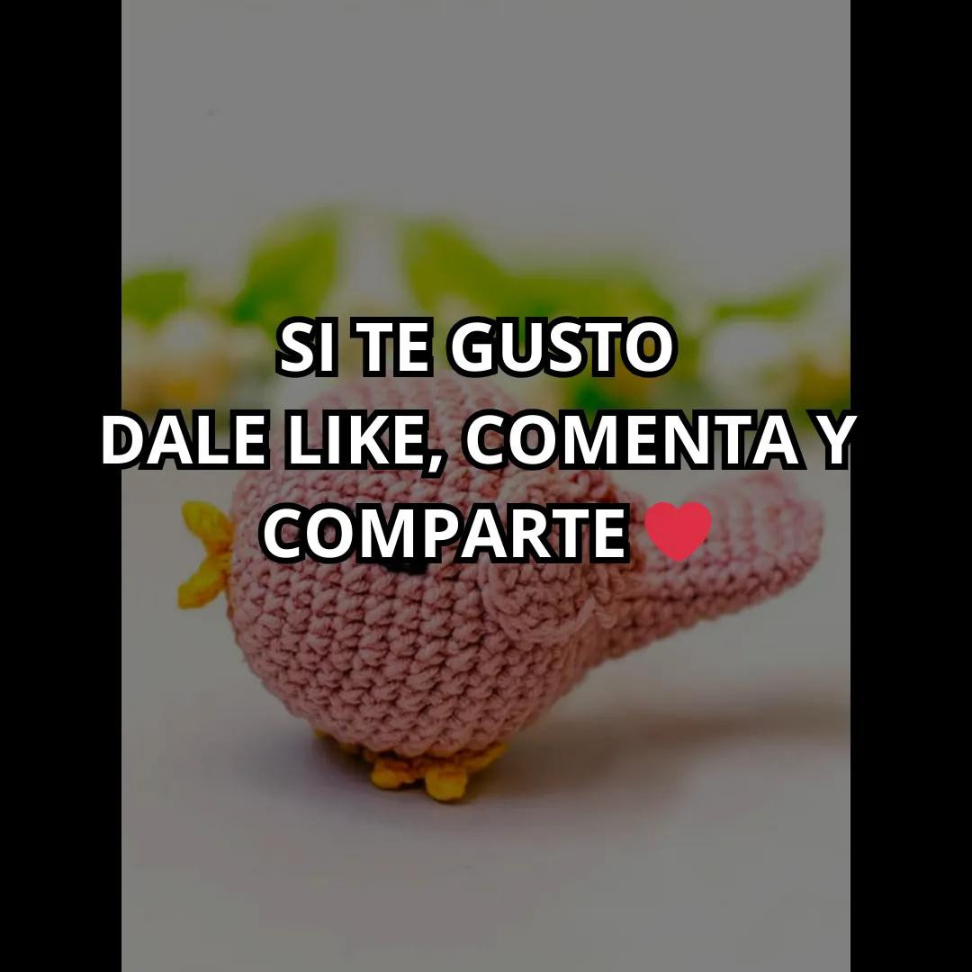 Patrón gratis de pájaro en amigurumi rosa y amarillo