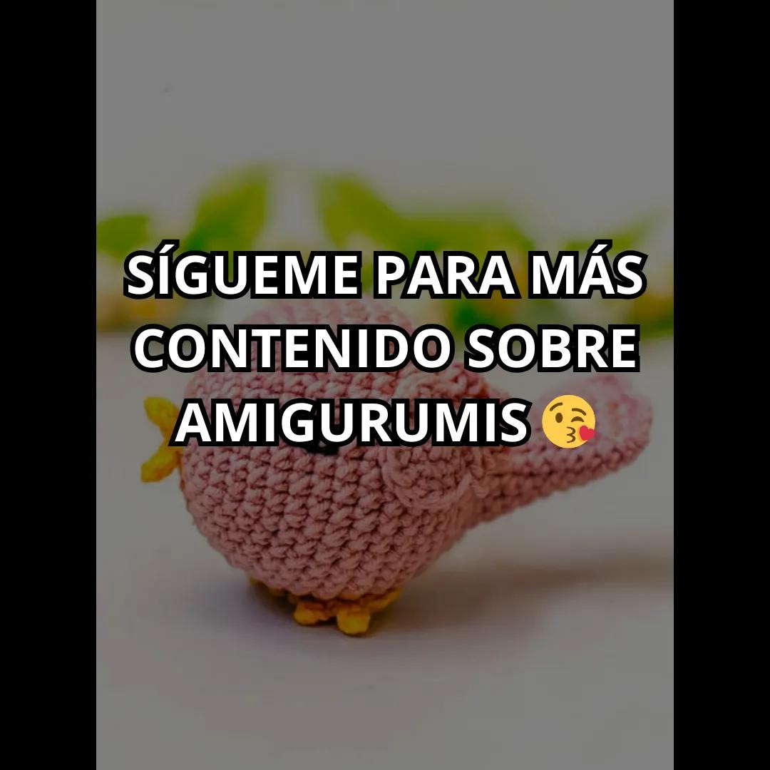 Patrón gratis de pájaro en amigurumi rosa y amarillo