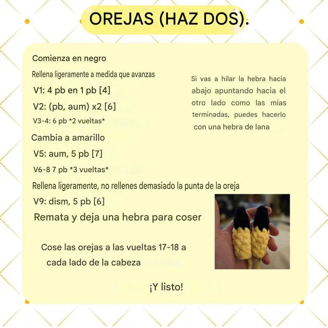 Patrón Gratis de Pikachu Mochila Amarillo