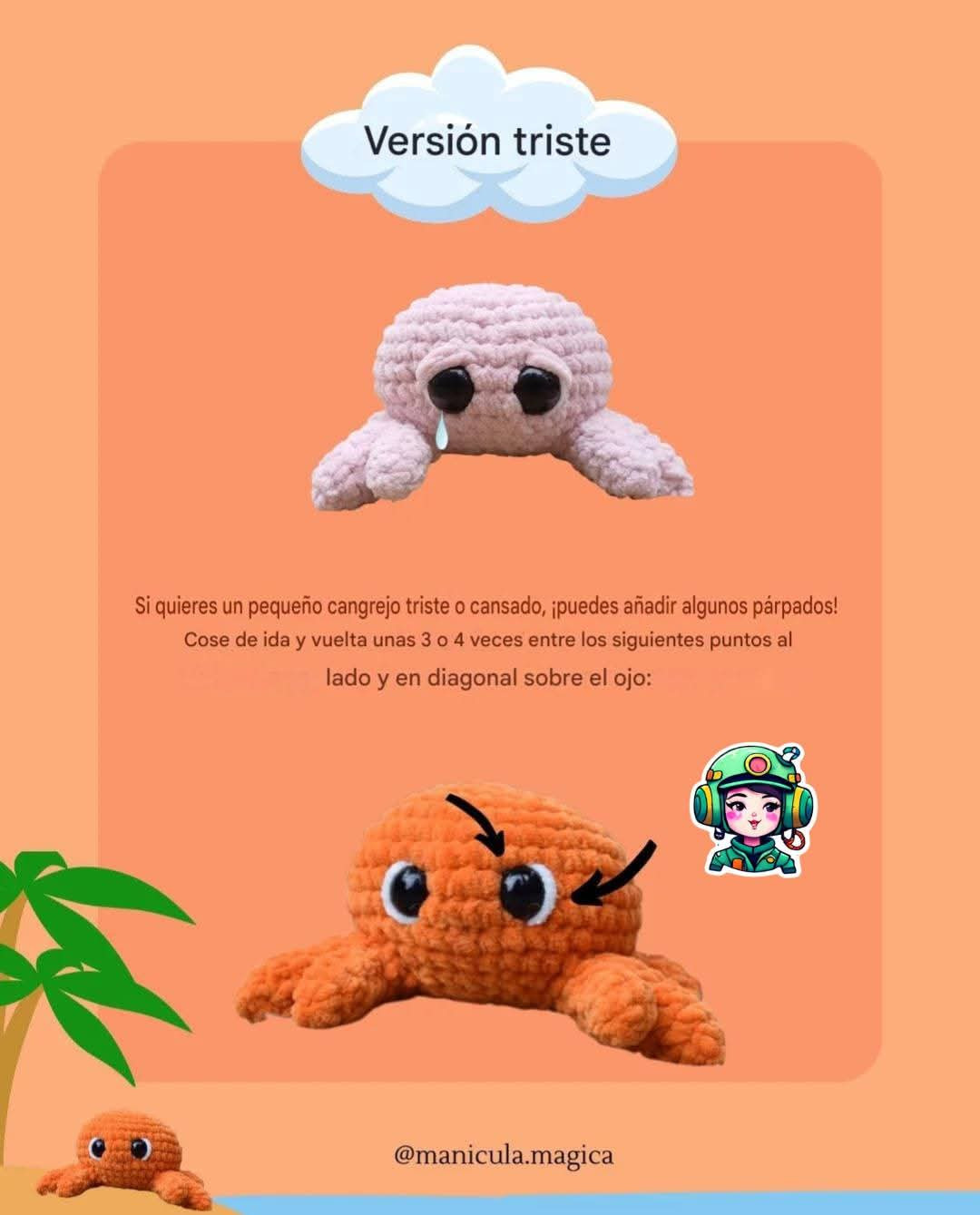 Patrón gratis de pulpo amigurumi sin costura