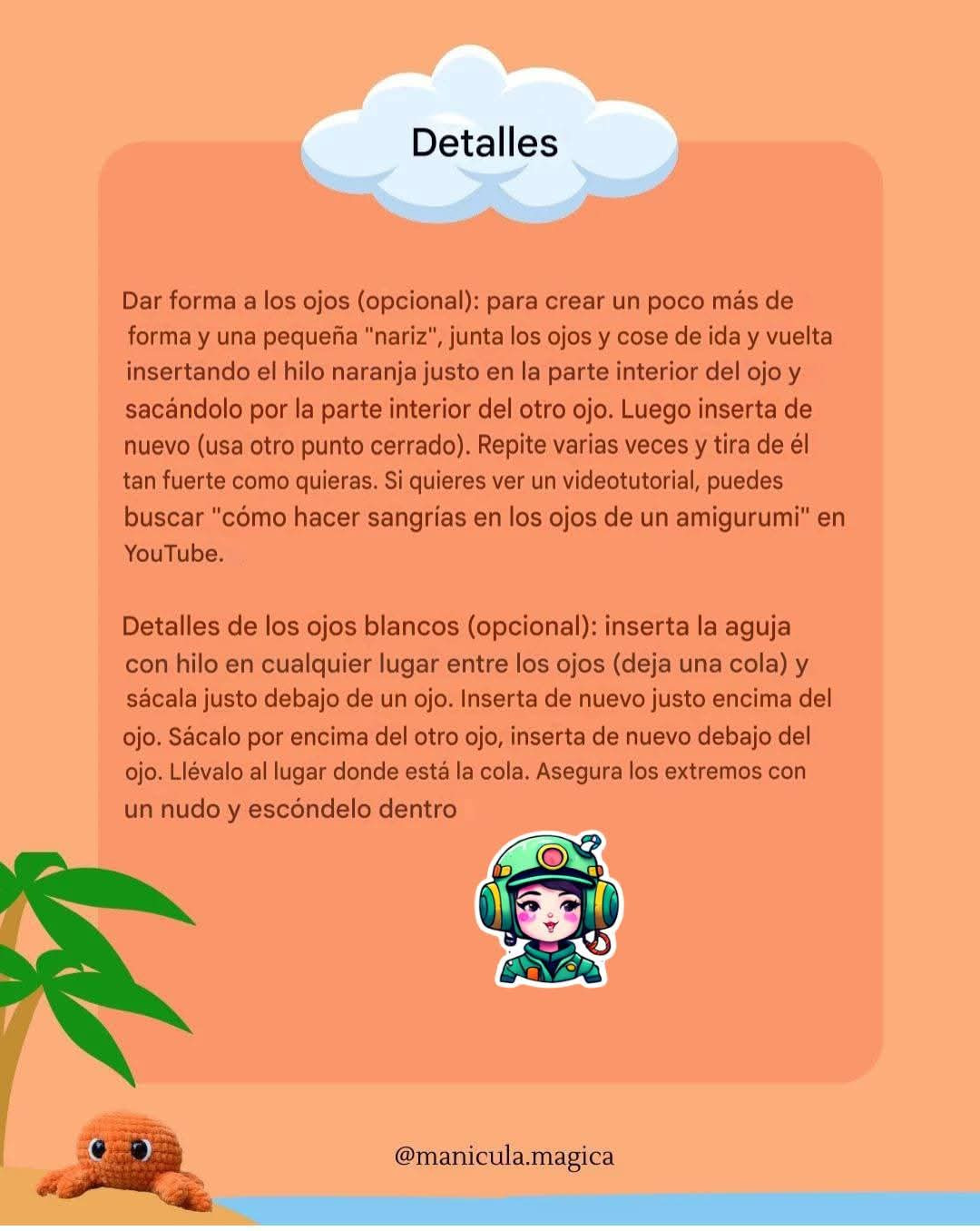 Patrón gratis de pulpo amigurumi sin costura