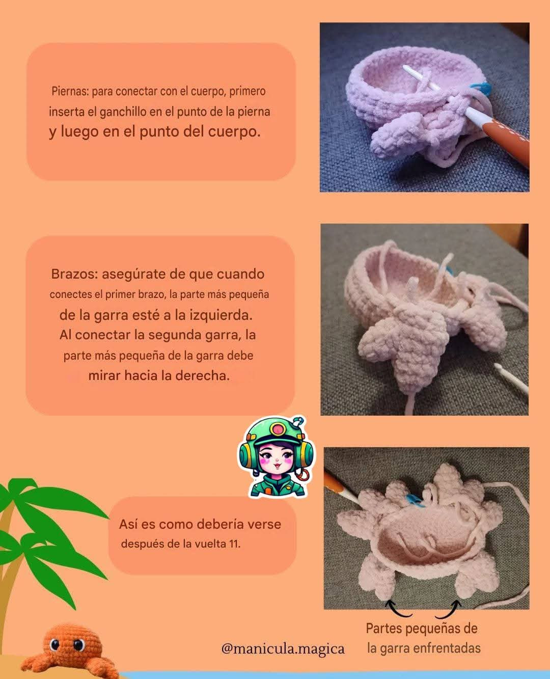 Patrón gratis de pulpo amigurumi sin costura