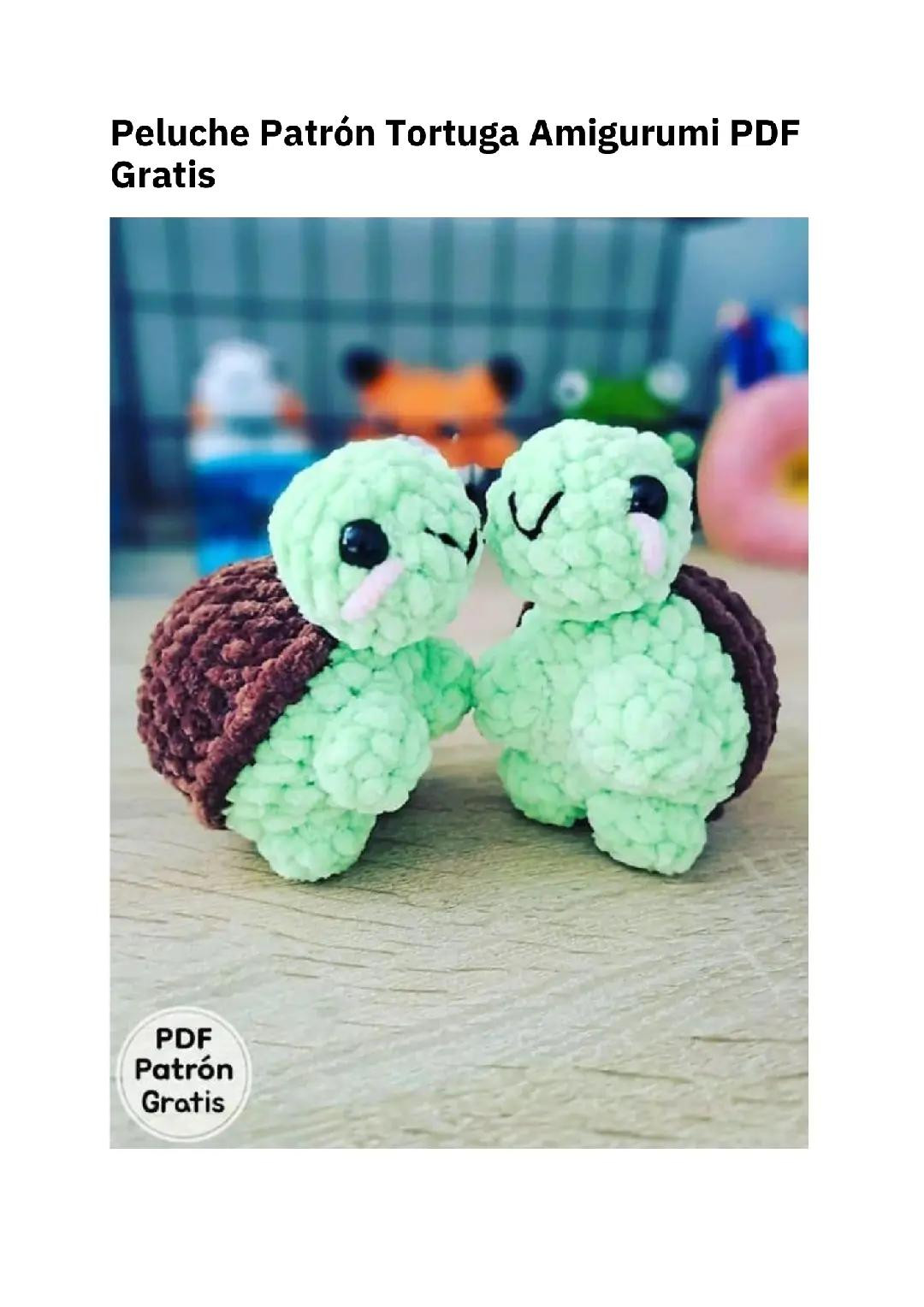 Patrón Gratis de Tortuga Amigurumi a Crochet en Español con Instrucciones Paso a Paso