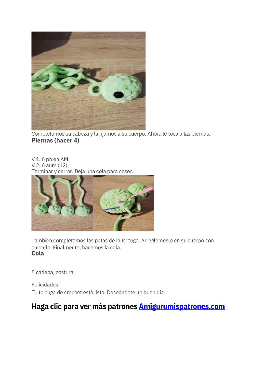Patrón Gratis de Tortuga Amigurumi a Crochet en Español con Instrucciones Paso a Paso