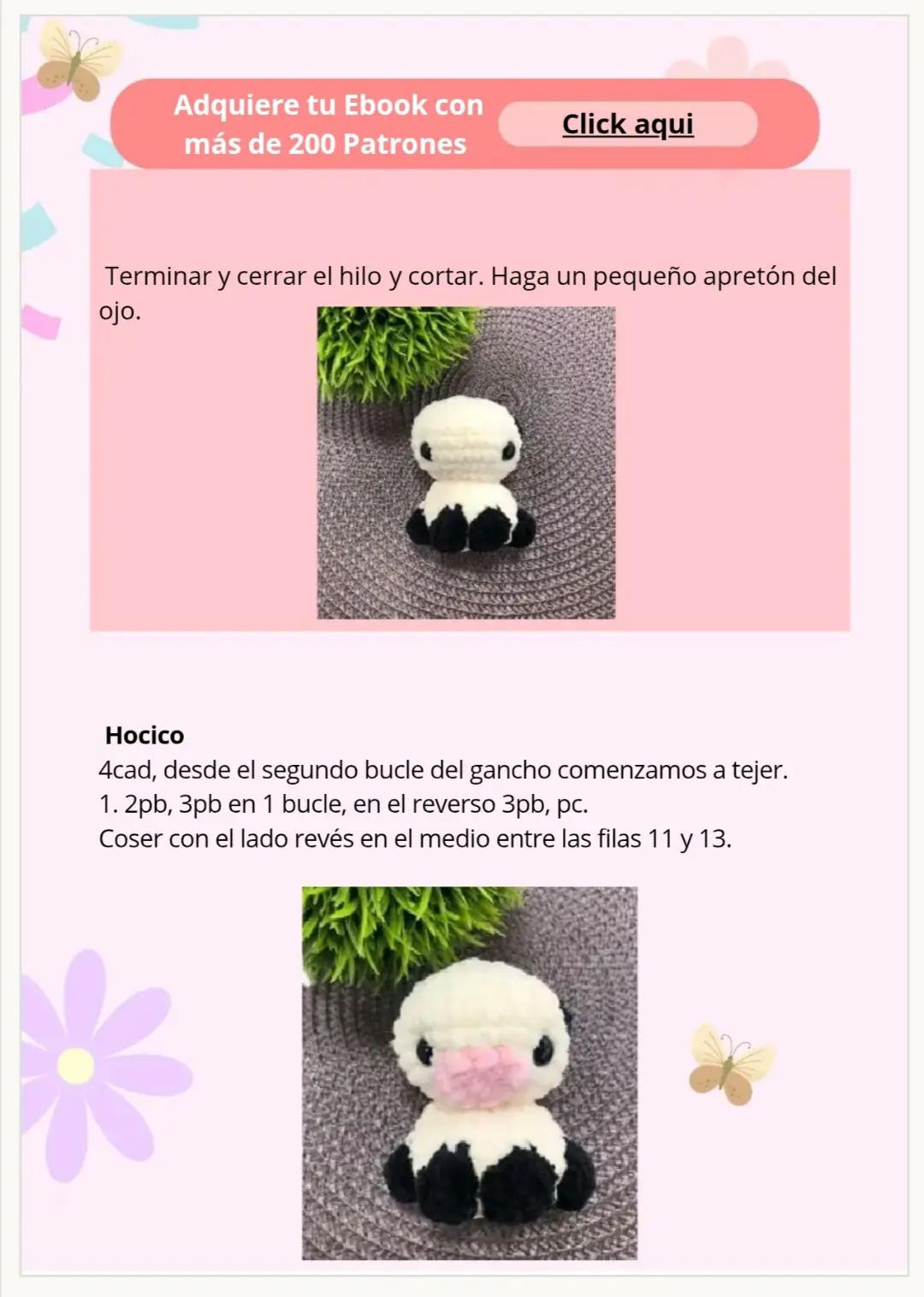 Patrón Gratis de Vaquita Amigurumi de Peluche