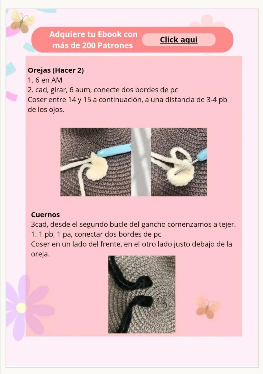 Patrón Gratis de Vaquita Amigurumi de Peluche