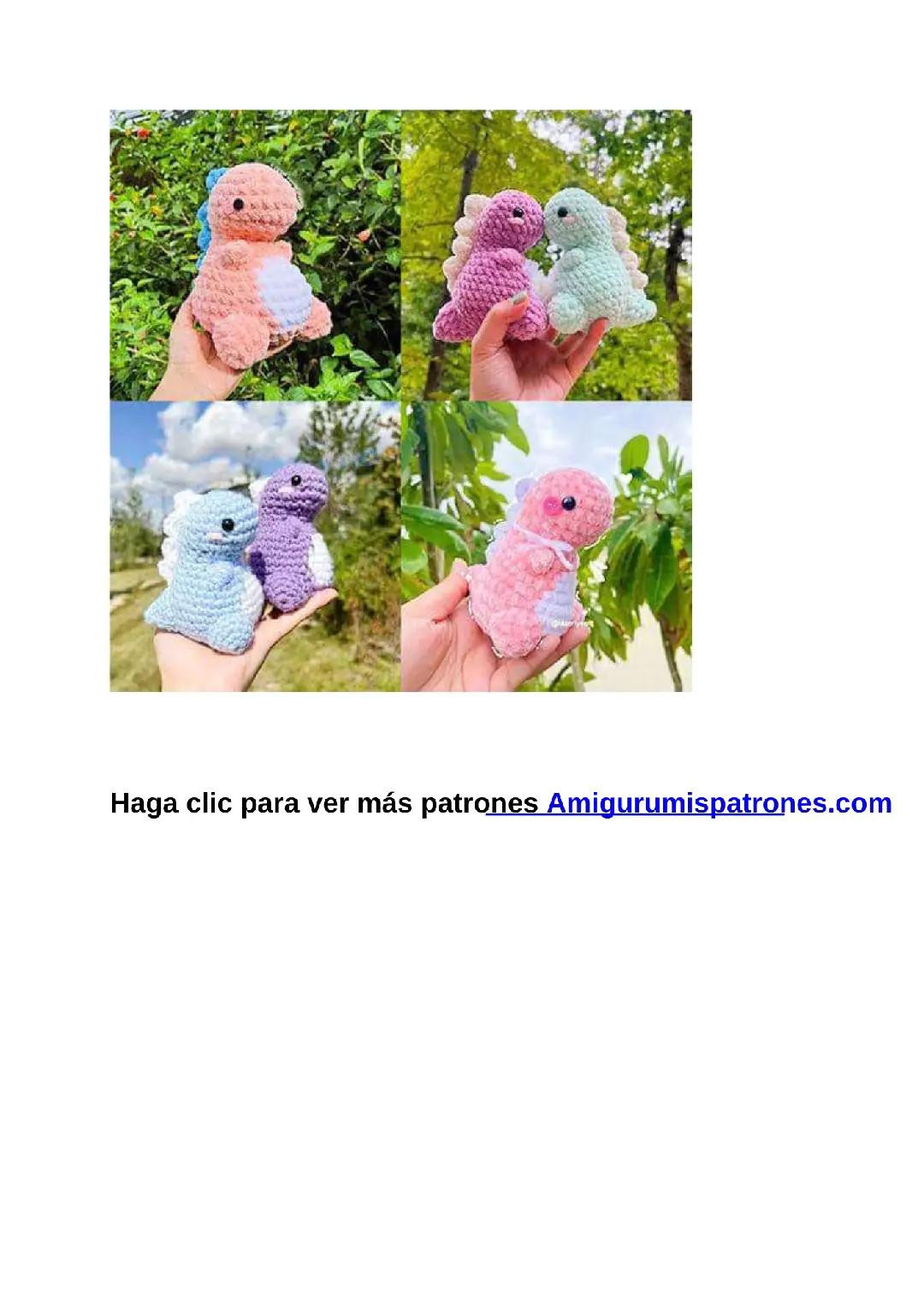 Patrón Gratis Dinosaurio Amigurumi de Peluche PDF - Tutorial Crochet Paso a Paso