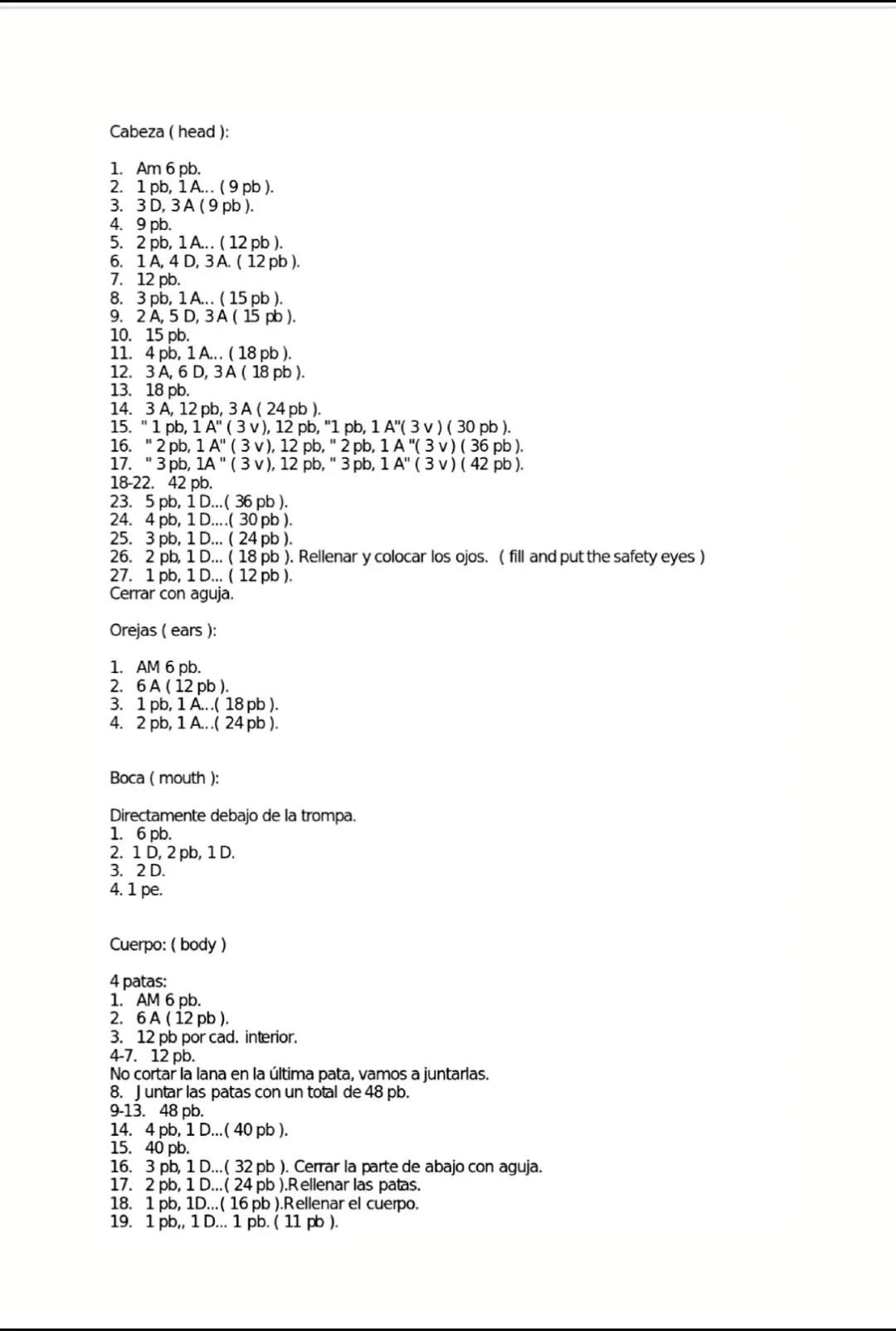 Patrón gratis elefante amigurumi gris con lazo rojo