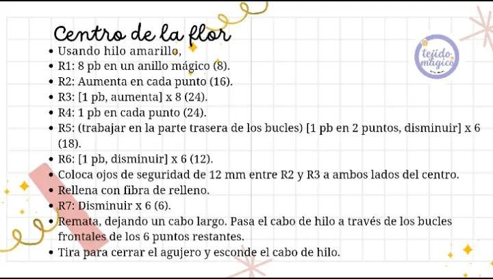 Patrón gratis Flor amigurumi: Guía paso a paso para hacer flores sonrientes de crochet con materiales simples