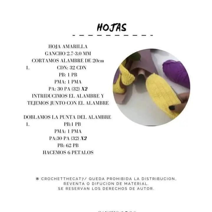 Patrón Gratis Flor de Rapunzel Crochet: Amarilla y Lila