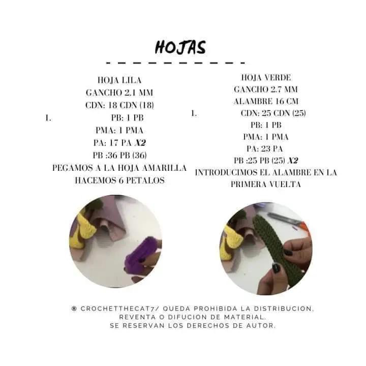 Patrón Gratis Flor de Rapunzel Crochet: Amarilla y Lila