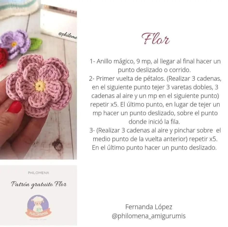 Patron Gratis Flor Mochada: Tutorial Paso a Paso