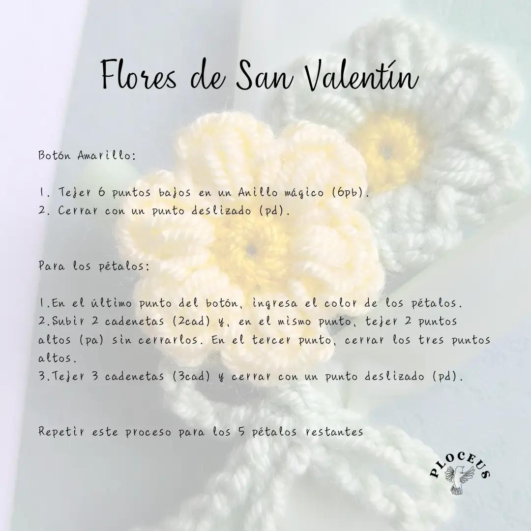 Patrón Gratis: Flores de San Valentín Amarillas