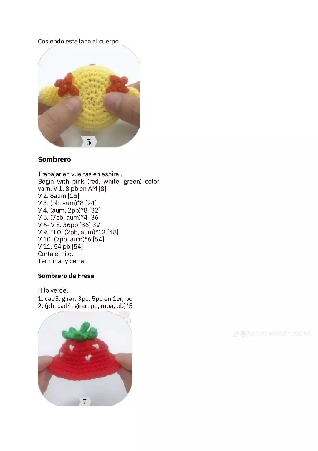 Patrón Gratis Gallina Amigurumi con Gorros de Fresa, Rana y Cerdo