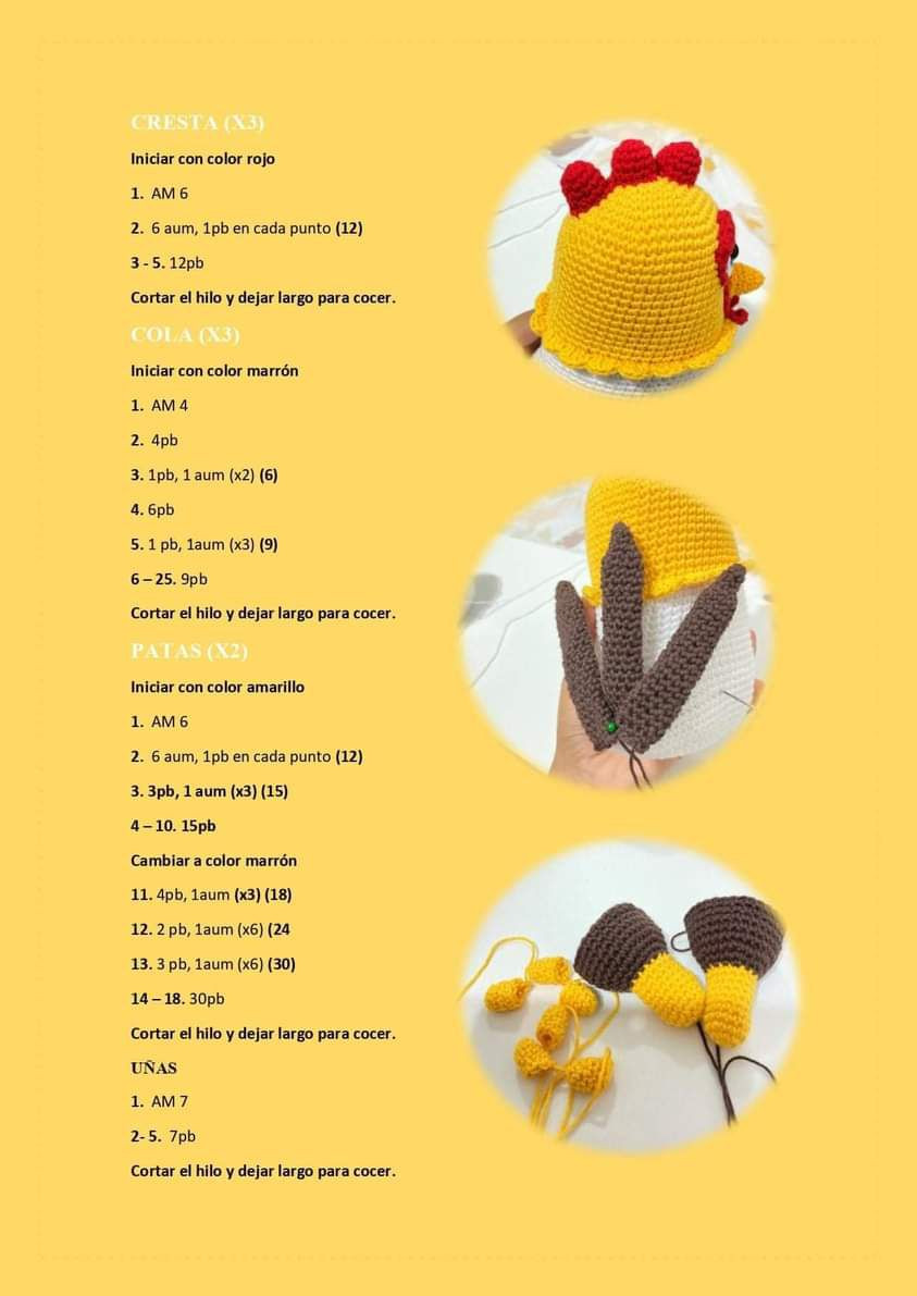 Patrón Gratis Gallo Bartolito Amigurumi