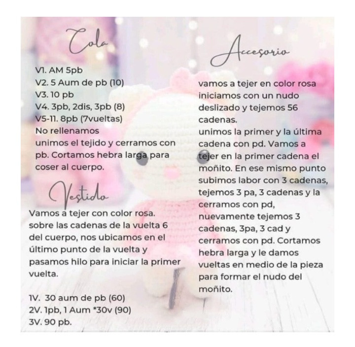 Patron Gratis Gatita Amigurumi: Guía de tejido paso a paso