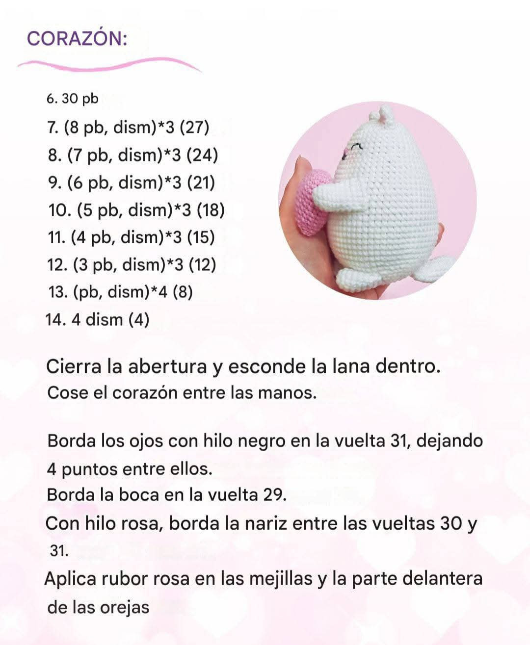 Patrón Gratis Gato Mochilero con Corazón Rosa - Amigurumi Fácil