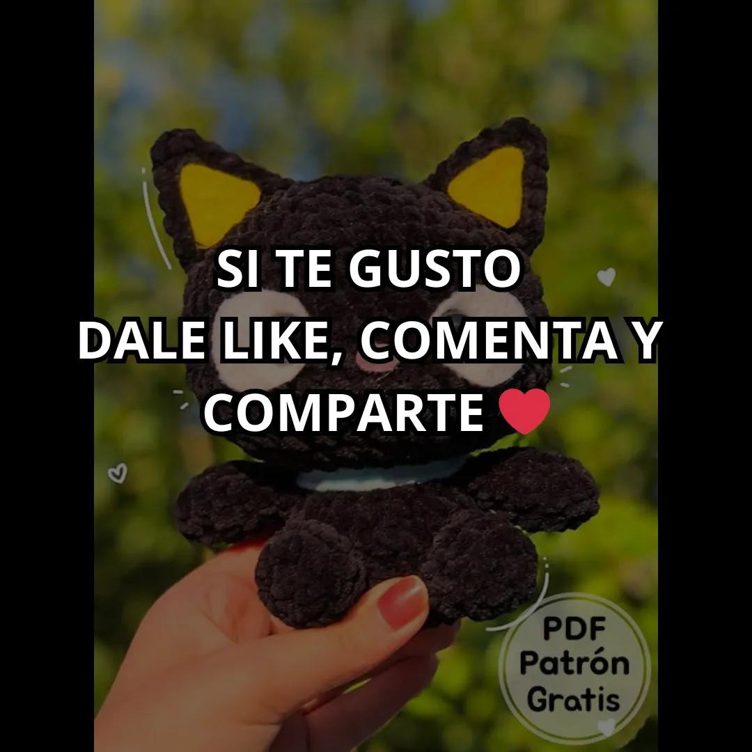 Patrón Gratis Gato Negro Amigurumi con Orejas Amarillas