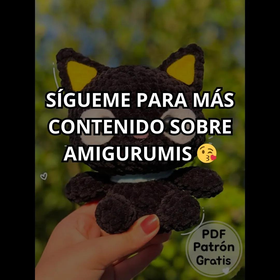 Patrón Gratis Gato Negro Amigurumi con Orejas Amarillas