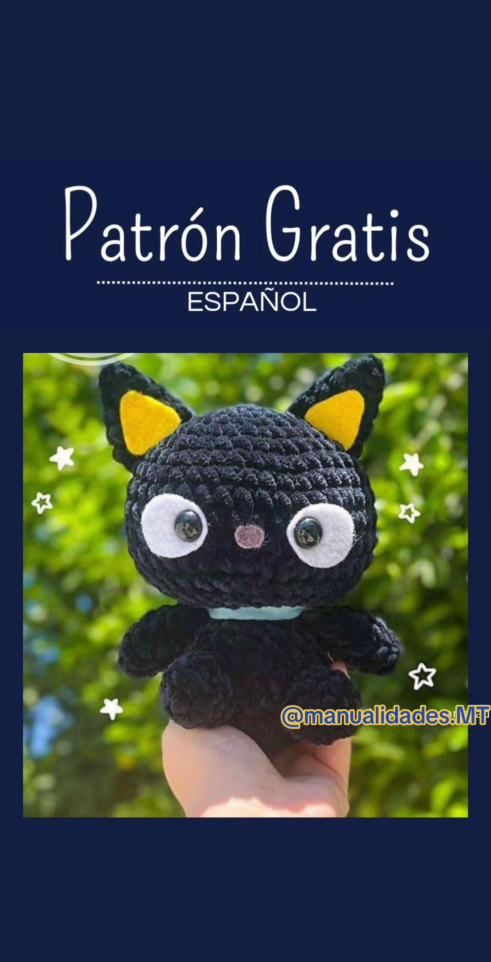 Patrón Gratis Gato Negro Amigurumi PDF