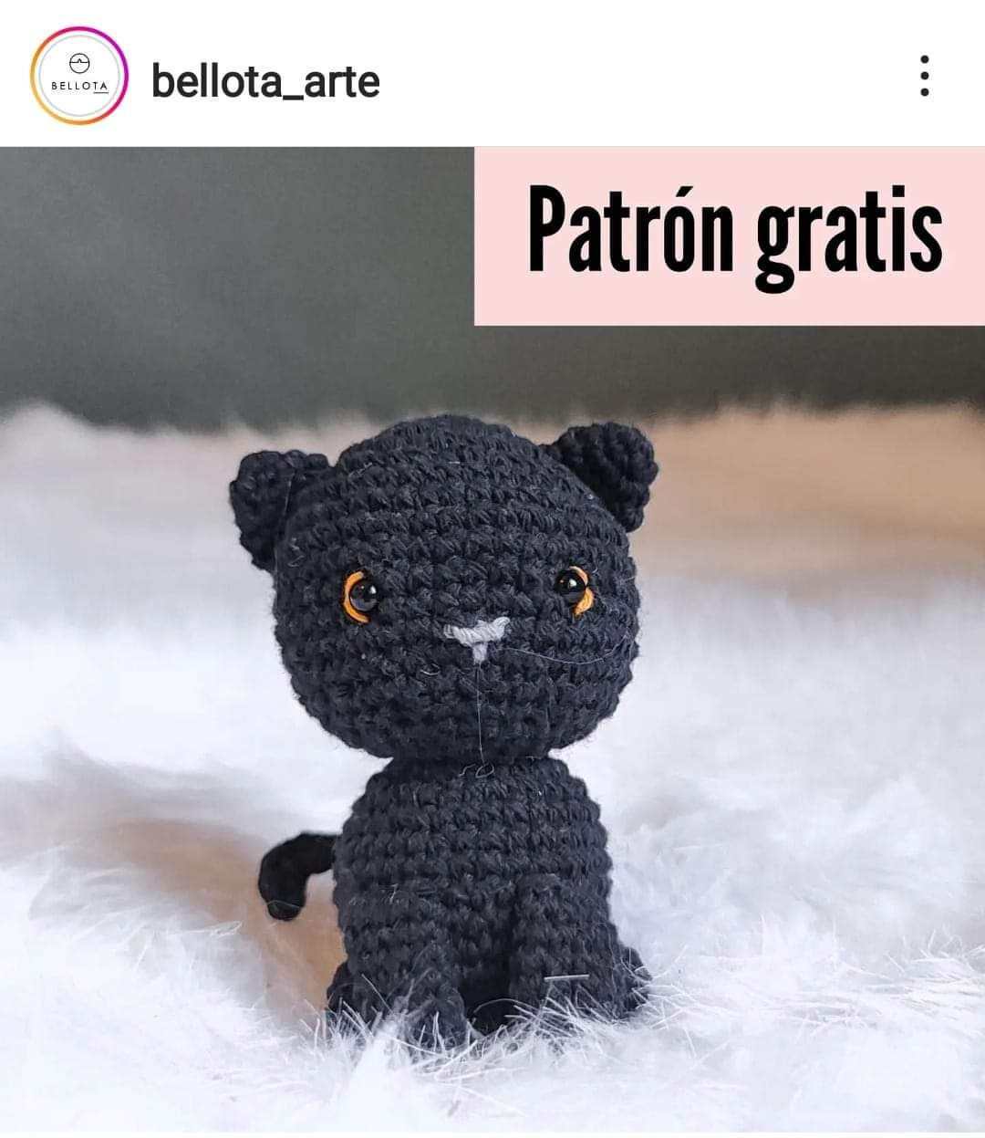 Patrón gratis: Gato negro amigurumi