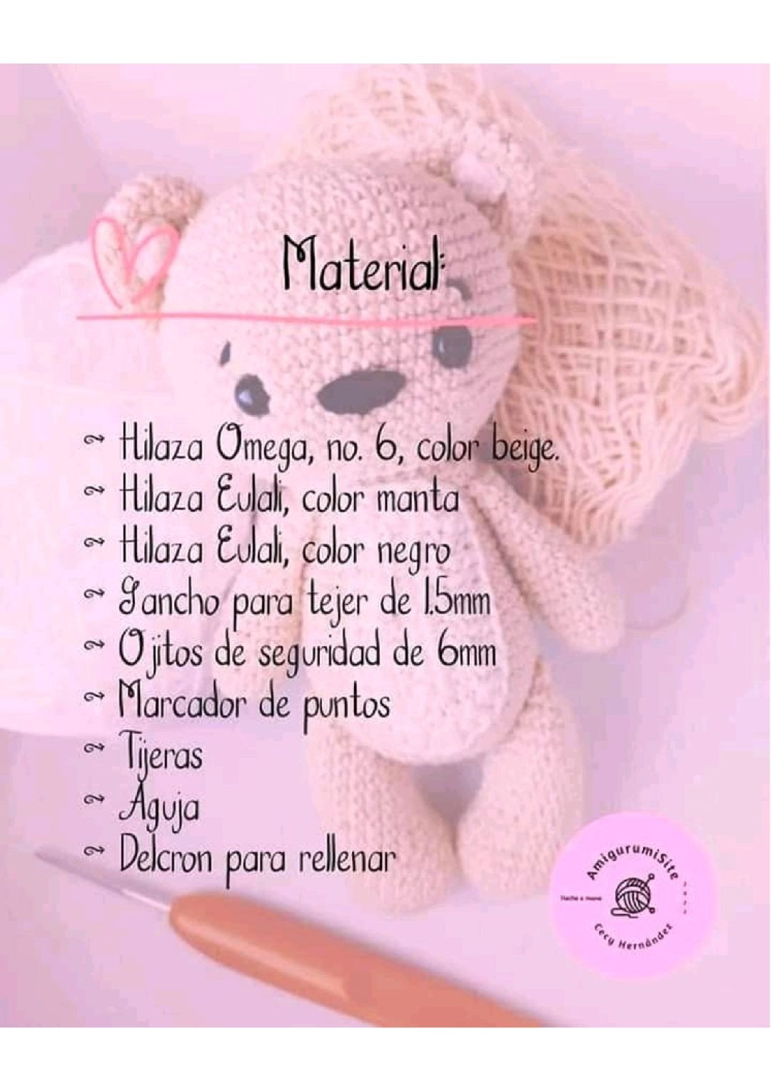 Patrón Gratis: Gấu Móc Len Amigurumi Màu Be