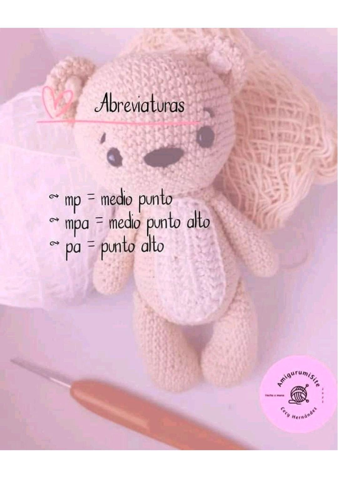 Patrón Gratis: Gấu Móc Len Amigurumi Màu Be