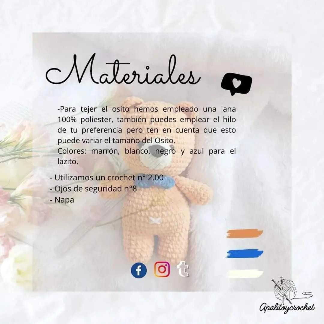 Patrón Gratis Gấu Móc Len Màu Nâu