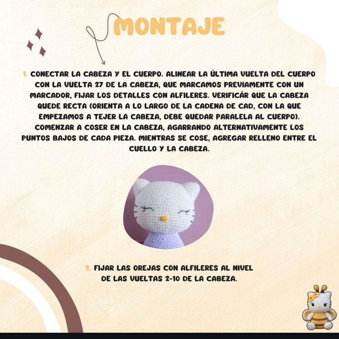 Patron Gratis Hello Kitty Abeja Amigurumi y Alas Mariquita Mariposa