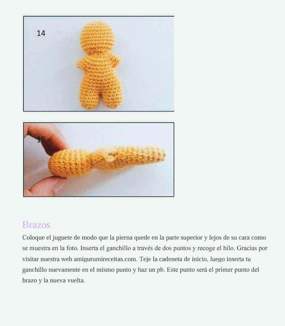 Patrón Gratis Hombre de Jengibre Amigurumi Fácil