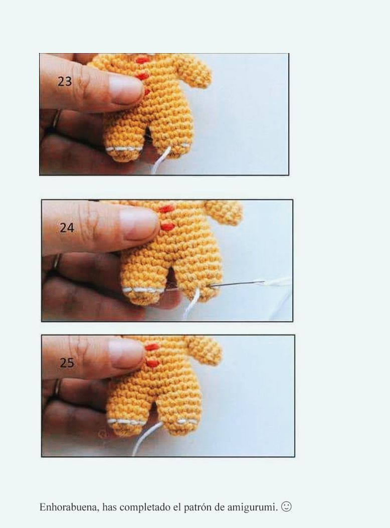 Patrón Gratis Hombre de Jengibre Amigurumi Fácil