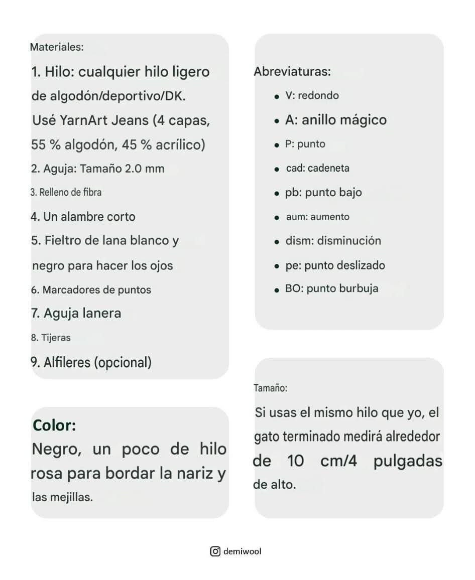 Patrón Gratis: Jiji el gato negro amigurumi