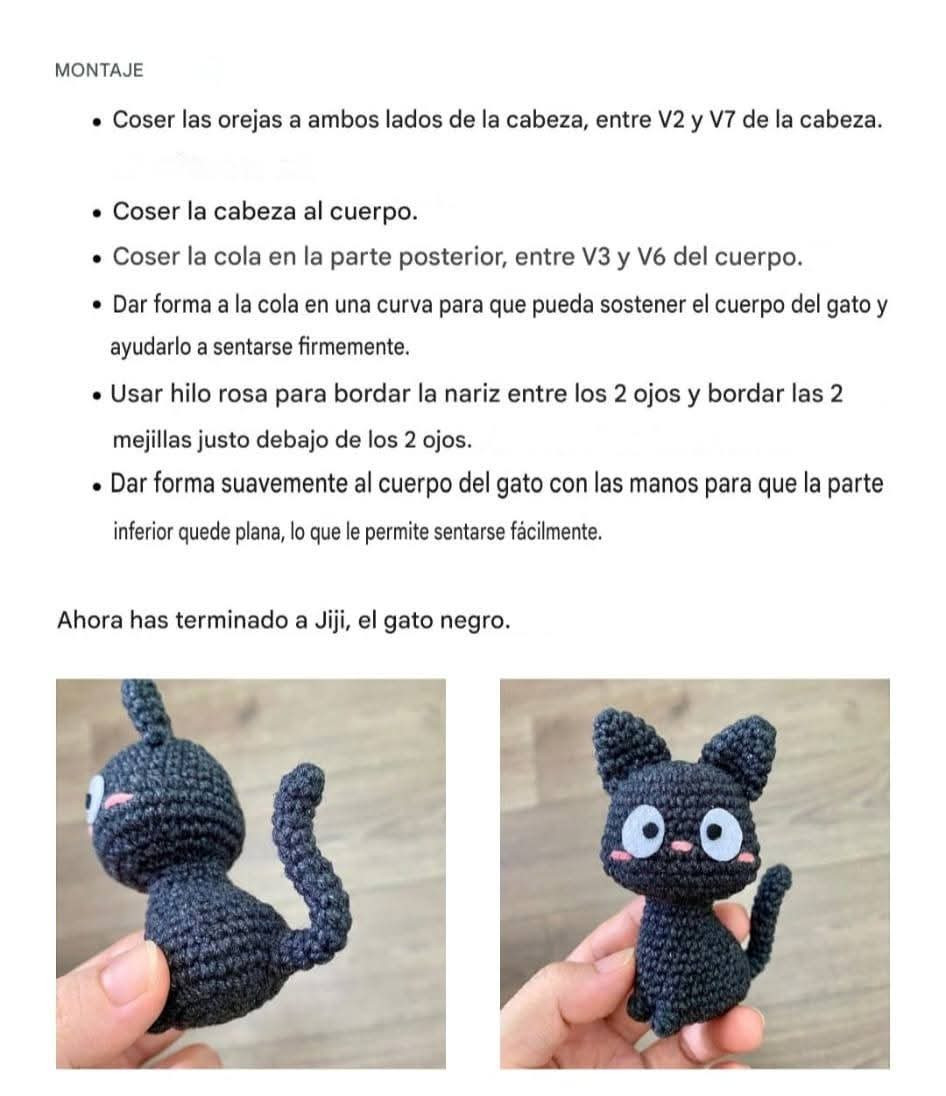 Patrón Gratis: Jiji el gato negro amigurumi